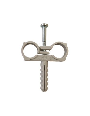 Двойна скоба СТN Ф18 с дюбел и винт (ДВОЙНА)