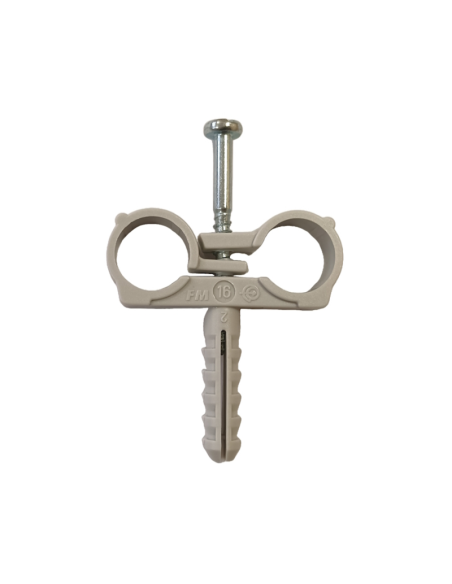 Двойна скоба СТN Ф18 с дюбел и винт (ДВОЙНА)