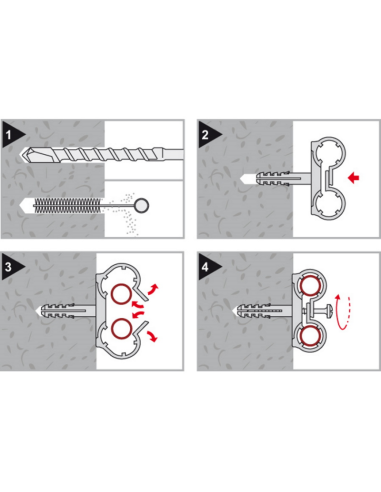 Двойна скоба СТN Ф20 с дюбел и винт (ДВОЙНА)