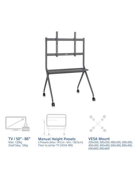 ACT Мобилна стойка  TV 50-86-quot,, до 120кг