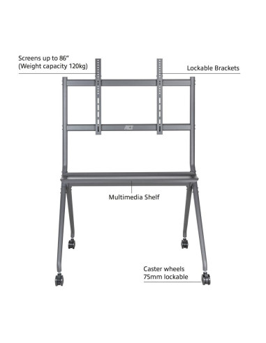 ACT Мобилна стойка  TV 50-86-quot,, до 120кг