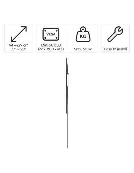 Стенна стойка за TV HAMA, 229 см (90-quot,) до 60 кг, 220815