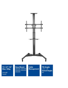 Мобилна стойка, 37-quot,-70-quot,, За под, ACT AC8370 2
