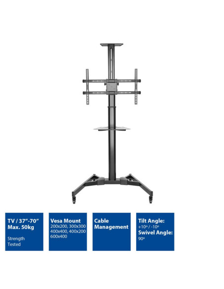 Мобилна стойка, 37-quot,-70-quot,, За под, ACT AC8370