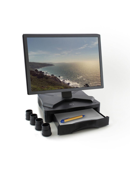 ACT Стойка за монитор с едно чекмедже, регулируема височина, AC8200