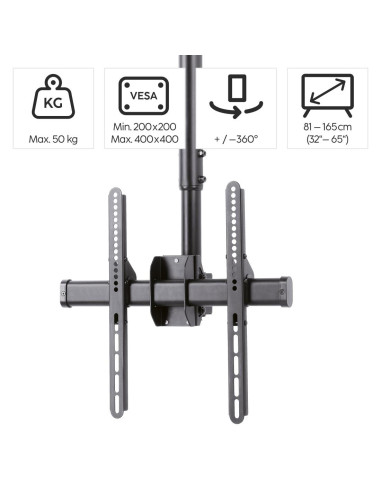 Стойка за таван Hama TV, въртяща се, накланяща се, 165 см (65-quot,) до 50 кг, 220878