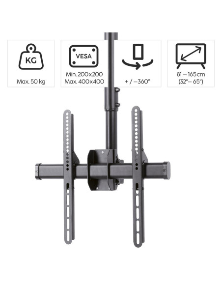 Стойка за таван Hama TV, въртяща се, накланяща се, 165 см (65-quot,) до 50 кг, 220878