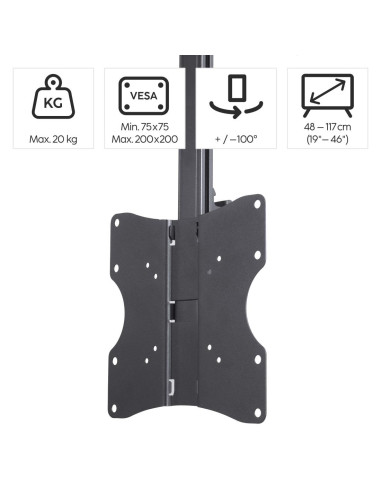 HAMA Стойка за TV за монтаж на таван, 117 cm (46-quot,) , до 20 кг, 220876