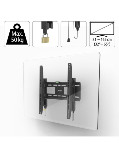 HAMA Стенна стойка за TV, 165 см (65-quot,) до 50 кг, защита от кражба