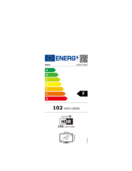 METZ Телевизор 65-quot, UHD LED SMART TV, 4K, Google TV, Frameless