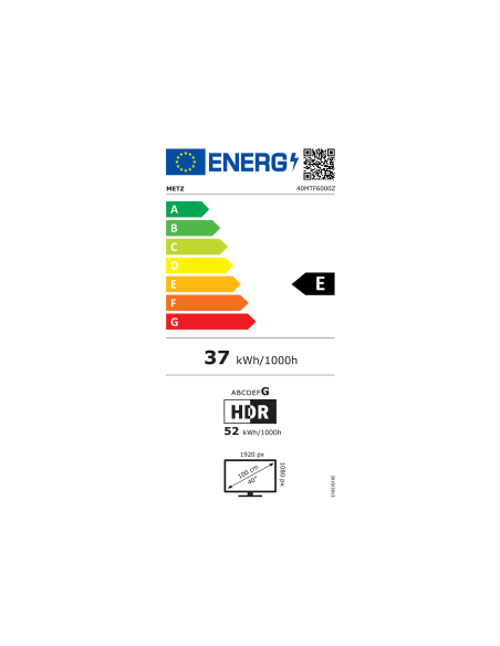 METZ Телевизор 40MTF6000Z 40-quot, FullHD, LED TV, черен