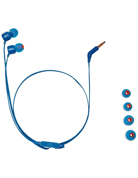 Слушалки JBL T110, In Ear, Син