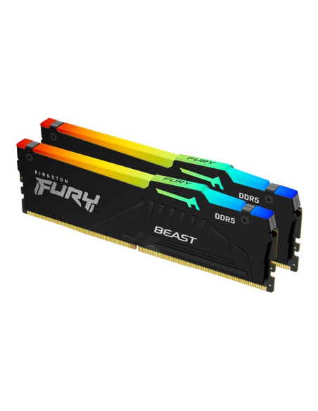 Памет Kingston FURY Beast RGB Black 32GB (2x16GB) DDR5 6000MHz CL36 KF560C36BBE2AK2-32