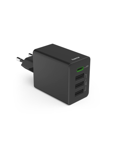 HAMA Мини Зарядно 220V 35 W, 1x USB-C PD, 3x USB-A, Черно