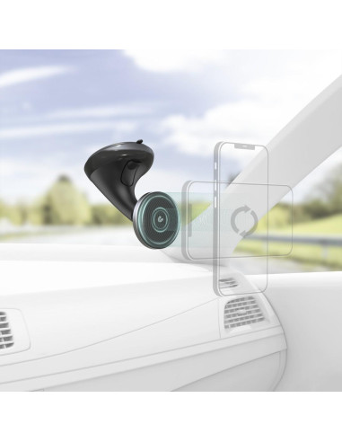 HAMA Магнитна стойка за кола за телефон MagLock, За предното стъкло, Черна