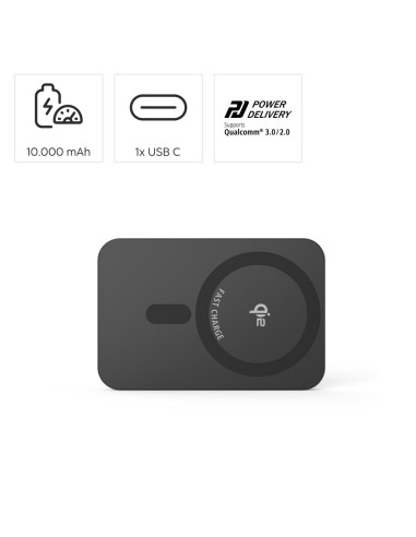 HAMA Безжична външна батерия Qi2, 10000mAh, индуктивно зареждане, антрацит
