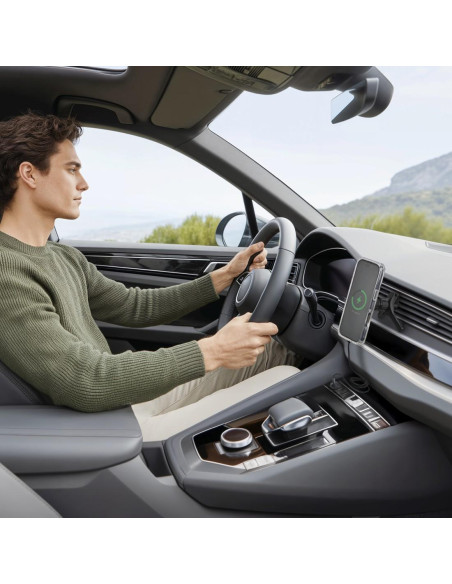 HAMA Безжично зарядно устройство Qi2, 15W, за кола, черно