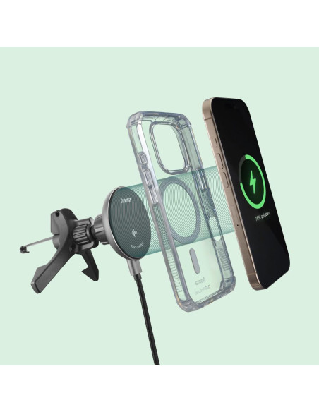 HAMA Безжично зарядно устройство Qi2, 15W, за кола, черно