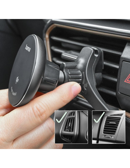 HAMA Безжично зарядно устройство Qi2, 15W, за кола, черно