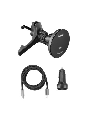 HAMA Безжично зарядно устройство Qi2, 15W, за кола, черно