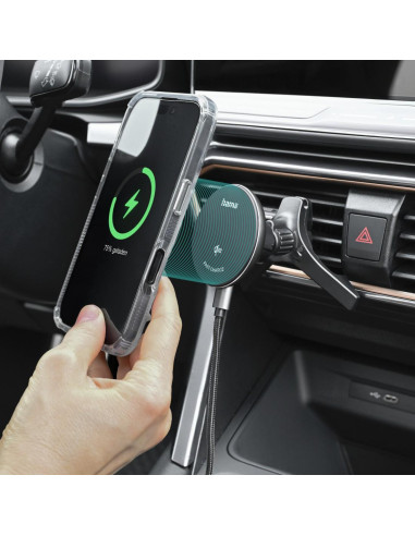 HAMA Безжично зарядно устройство Qi2, 15W, за кола, черно