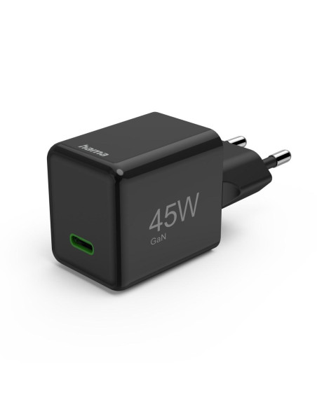 HAMA Бързо мини зарядно GaN, USB-C, PD, 45 W, черно