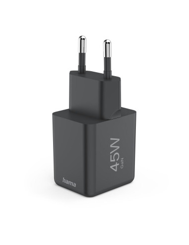 HAMA Бързо мини зарядно GaN, USB-C, PD, 45 W, черно