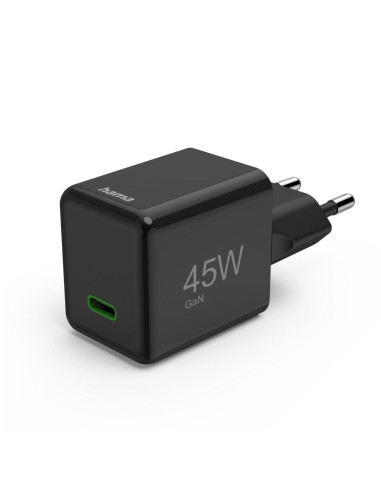 HAMA Бързо мини зарядно GaN, USB-C, PD, 45 W, черно