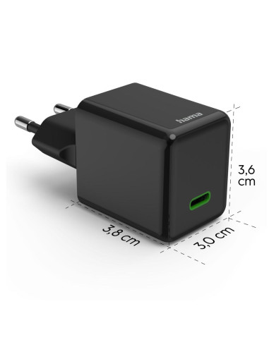 HAMA Бързо мини зарядно GaN, USB-C, PD, 45 W, черно