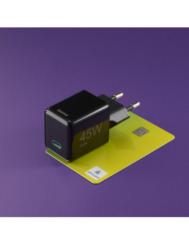 HAMA Бързо мини зарядно GaN, USB-C, PD, 45 W, черно