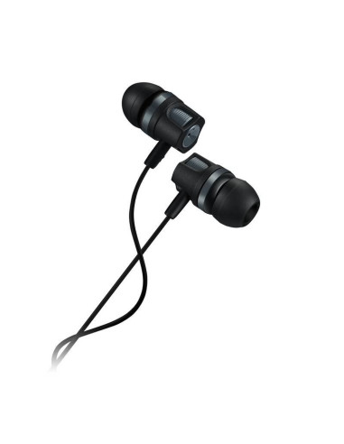 CANYON Stereo earphones with microphone, 1.2M, dark gray