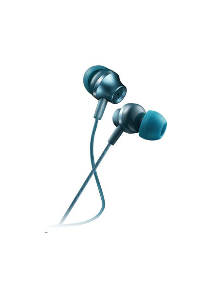 CANYON Stereo earphones with microphone, metallic shell, 1.2M, blue-green