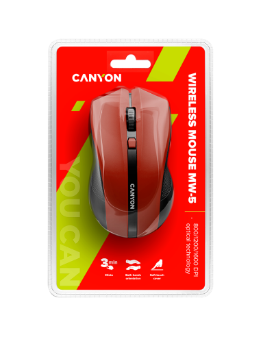 CANYON mouse MW-5 Wireless Red