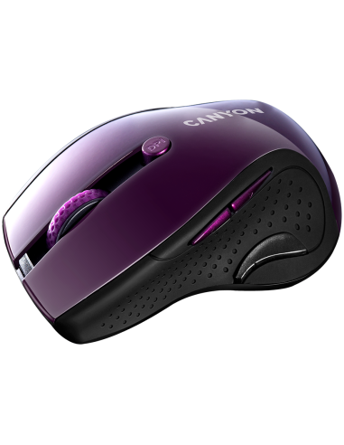 CANYON 2.4Ghz wireless mouse, optical tracking - blue LED, 6 buttons, DPI 1000/1200/1600, Purple pearl glossy