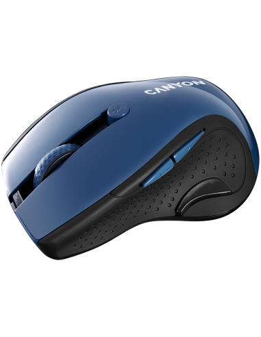 CANYON 2.4Ghz wireless mouse, optical tracking - blue LED, 6 buttons, DPI 1000/1200/1600, Blue Gray pearl glossy