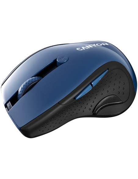 CANYON 2.4Ghz wireless mouse, optical tracking - blue LED, 6 buttons, DPI 1000/1200/1600, Blue Gray pearl glossy