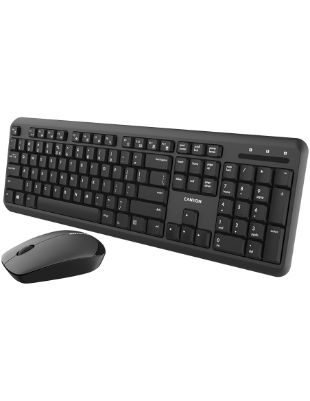 CANYON SET-W20, Wireless combo set,Wireless keyboard with Silent switches,105 keys,BG layout,optical 3D Wireless mice 100DPI 