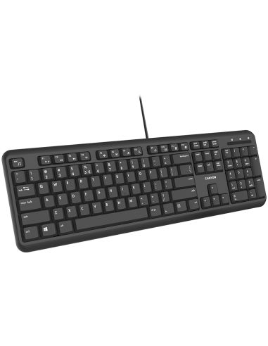 CANYON HKB-20, wired keyboard with Silent switches ,105 keys,black, 1.8 Meters cable length,Size 44214217.5mm,460g,BG layout