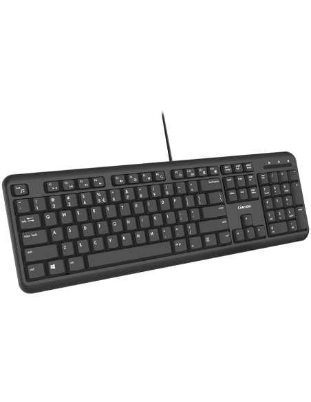 CANYON HKB-20, wired keyboard with Silent switches ,105 keys,black, 1.8 Meters cable length,Size 44214217.5mm,460g,BG layout