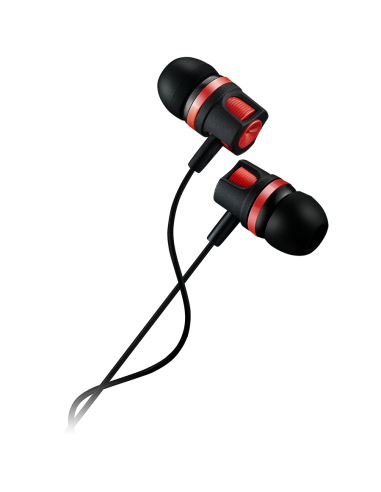 CANYON Stereo earphones with microphone, 1.2M, red