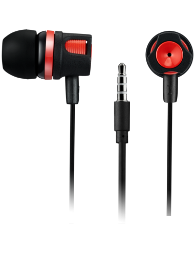 CANYON Stereo earphones with microphone, 1.2M, red