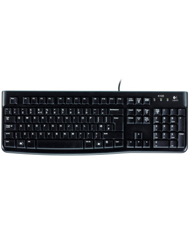 LOGITECH K120 Corded Keyboard - BLACK - USB - US INTL - B2B