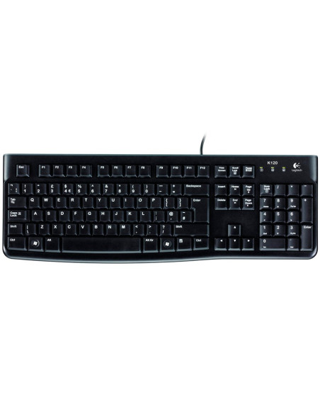 LOGITECH K120 Corded Keyboard - BLACK - USB - US INTL - B2B