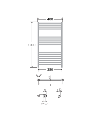 Стоманена лира за баня Term 400/1000 - 490W