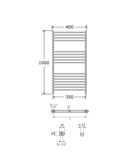 Стоманена лира за баня Term 400/1000 - 490W