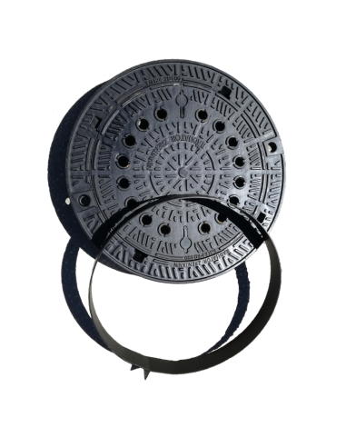 Чугунен капак Ф600 D400 самонивелиращ с отвори и заключване