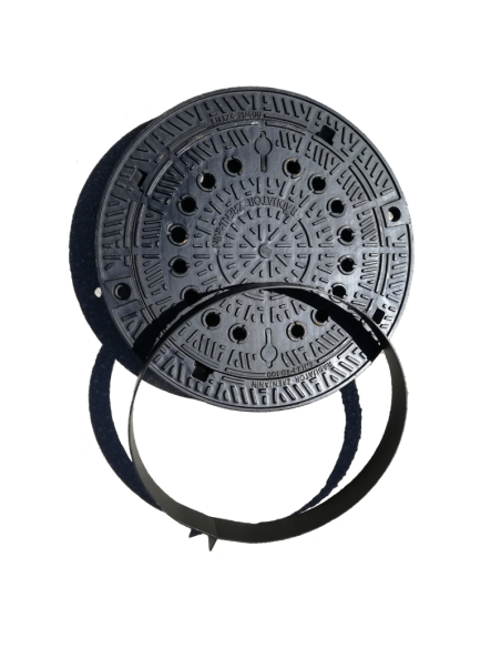 Чугунен капак Ф600 D400 самонивелиращ с отвори и заключване