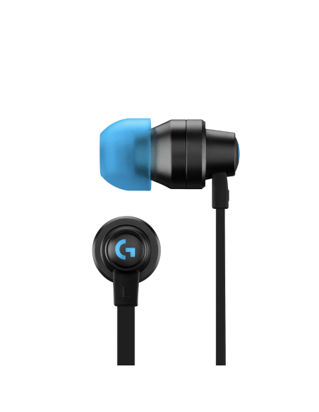 Геймърски слушалки с микрофон Logitech G333 In-ear 3.5 mm + USB-C adapter, тапи жични, черни