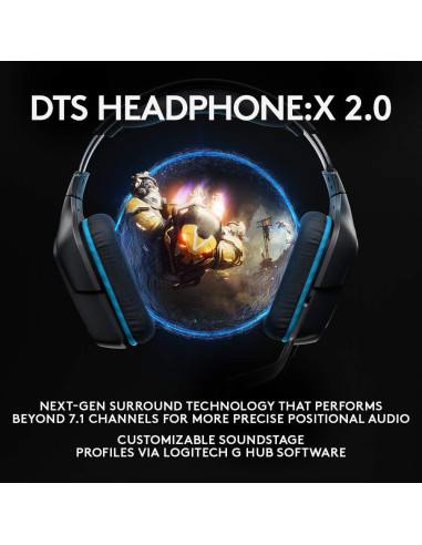 Геймърски слушалки Logitech G432, Микрофон, Черни