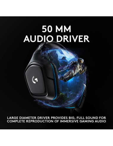 Геймърски слушалки Logitech G432, Микрофон, Черни